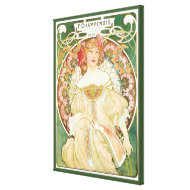 Art Nouveau Poster; Champenois; Alphonse Mucha wrappedcanvas