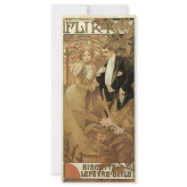 Art Nouveau Poster; Flirt Biscuit; Alphonse Mucha Rack Cards