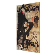 Art Nouveau Poster; Le Grillon; American Bar wrappedcanvas