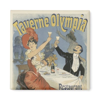 Art Nouveau Poster Magnets - Restaurant by golden_oldies