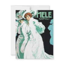 Art Nouveau Poster; Napoli, E. & A. Mele & Ci. Custom Announcement