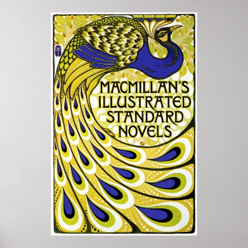 Art Nouveau Poster Print: Peacock Illustration posters