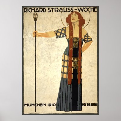 Art Nouveau Poster Richard Strauss Woche, München by YesterdayCafe