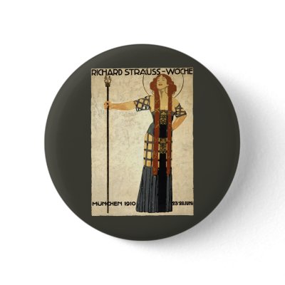 Art Nouveau Poster Richard Strauss Woche, München Pinback Button by YesterdayCafe