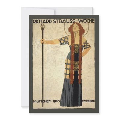 Art Nouveau Poster Richard Strauss Woche, München Personalized Invites by YesterdayCafe