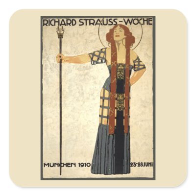 Art Nouveau Poster Richard Strauss Woche, München Sticker by YesterdayCafe