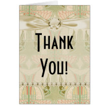 art nouveau pretty geometric pattern floral greeting card