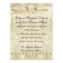 art nouveau pretty geometric pattern floral custom invite