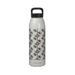 Art Nouveau Pretty Pink Flowers Reusable Water Bottle