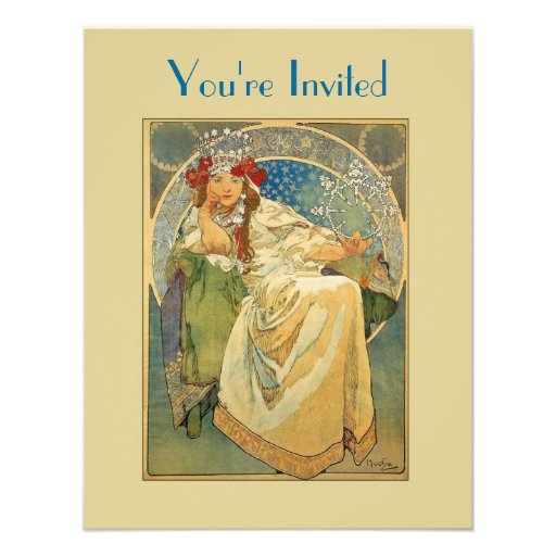Art Nouveau Princess Bridal Shower Invitation
