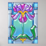 Art Nouveau Purple and Lavender Iris Print