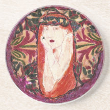 Art Nouveau Rapunzel Drink Coaster