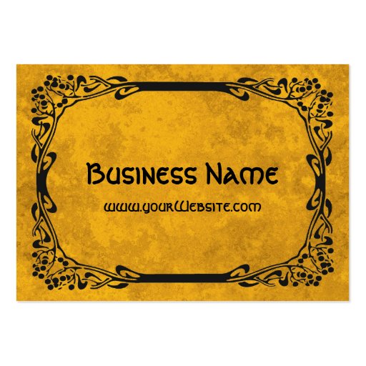 Art Nouveau Retro Elegant Black Decorative Border Business Card Templates (front side)