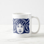 Art Nouveau Roman goddess female face blue Mugs