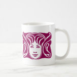Art Nouveau Roman goddess female face cerise Coffee Mug