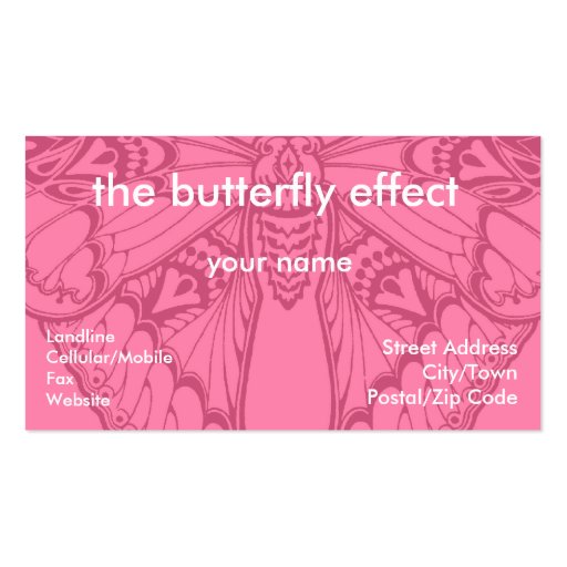 Art Nouveau Rose Butterfly Business Card