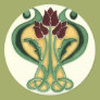 Art Nouveau Rose Tile Round Sticker Art Nouveau Rose Tile Round Sticker