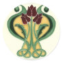 Art Nouveau Rose Tile Round Sticker