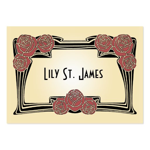Art Nouveau Roses Chubby Card Business Card Template