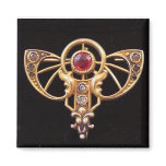 Art Nouveau Ruby Paste Pin 2 Refrigerator Magnet