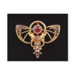 Art Nouveau Ruby Paste Pin 2 Post Card