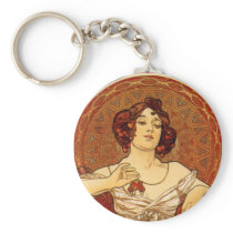 Art Nouveau ~ "Ruby - The Precious Stones" Keychains