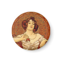 Art Nouveau ~ "Ruby - The Precious Stones" Fridge Magnet