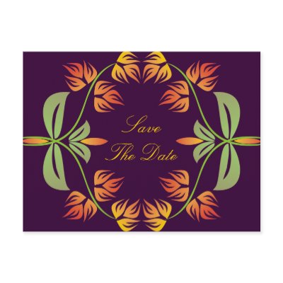 Art Nouveau Save The Date Postcards