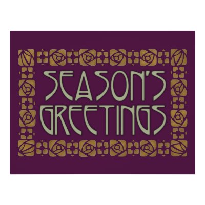 Art Nouveau Season's Greetings flyers