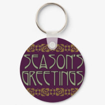 Art Nouveau Season's Greetings keychains by JaZilla Art Nouveau Season's Greetings keychains