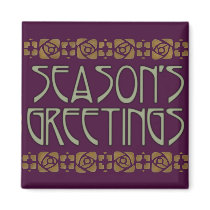 Art Nouveau Season's Greetings magnets