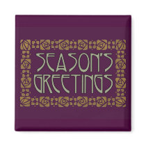 Art Nouveau Season's Greetings magnets
