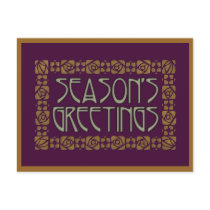 Art Nouveau Season's Greetings postcards by JaZilla Art Nouveau Season's Greetings postcards