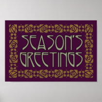 Art Nouveau Season's Greetings Posters