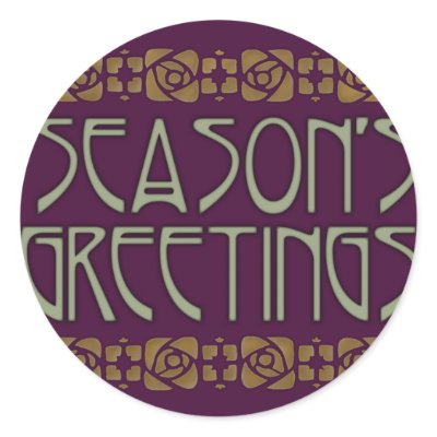Art Nouveau Season's Greetings Sticker by JaZilla