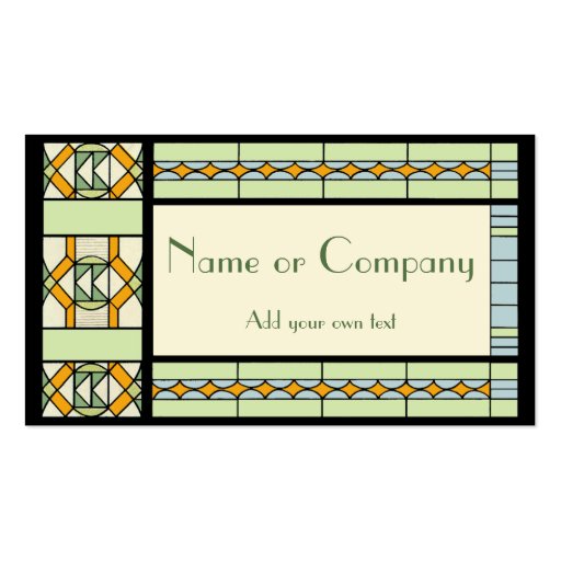 Art Nouveau Stained Glass Business Cards (front side)