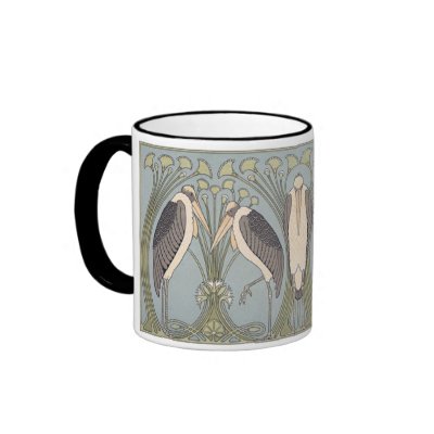 Art Nouveau Storks - Mug by dchaddad