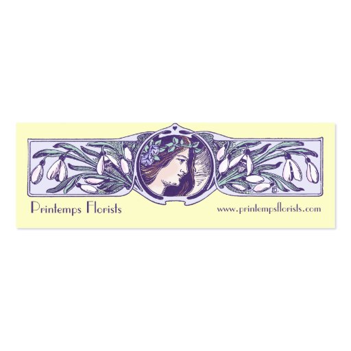 Art Nouveau Style Business Card for Florist Shop