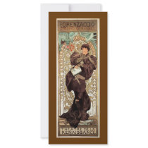 Art Nouveau Theatre bookmark Personalized Rack Card