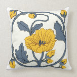 Art Nouveau Tile Flowers Pillows