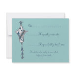 Art Nouveau Urn Wedding RSVP Card Custom Announcement