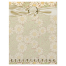 art nouveau vintage daisies daisy pattern custom letterhead