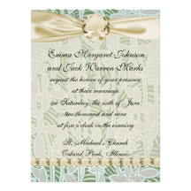 art nouveau vintage foliage pattern personalized invite