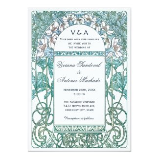 Art Nouveau Vintage Wedding Invitations VI