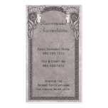 Art Nouveau Wedding Accommodations Card Business Cards