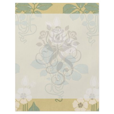 art nouveau white poppies vintage floral custom flyer by dooni_damask