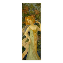 Art Nouveau Woman Bookmark business cards by msdespina Art Nouveau Woman Bookmark business cards