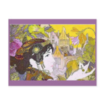 Art Nouveau Woman Post Cards