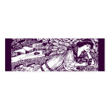 Art Nouveau Woman Reading Business Card Templates