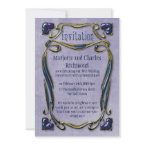 Art Noveau Gold & Blue invitations by RainbowCards Art Noveau Gold & Blue invitations